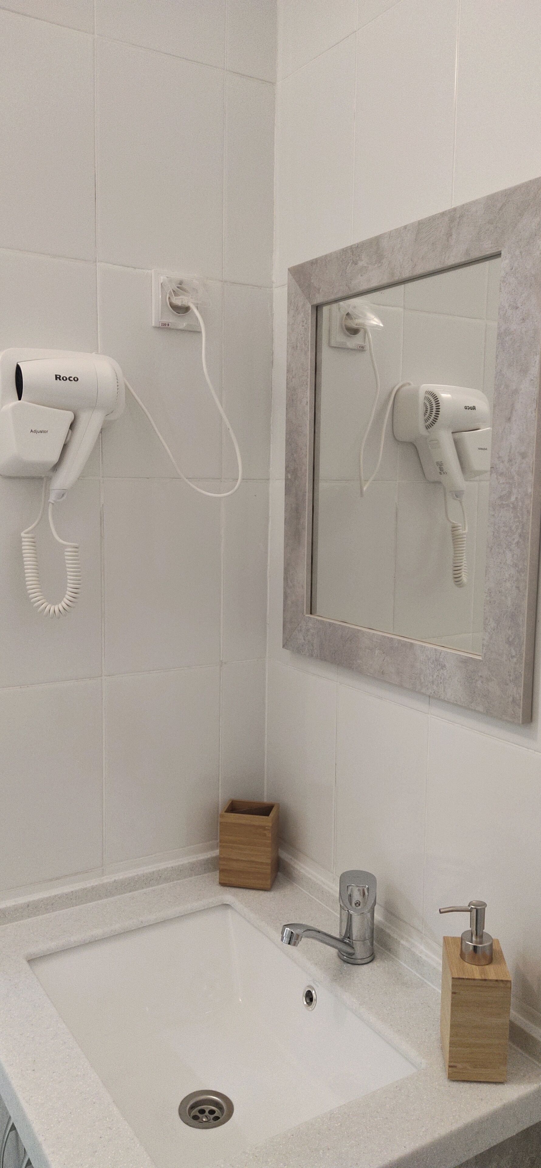 Shower, slippers, towels