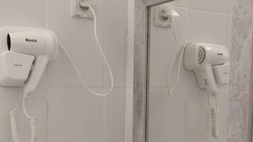 Shower, slippers, towels