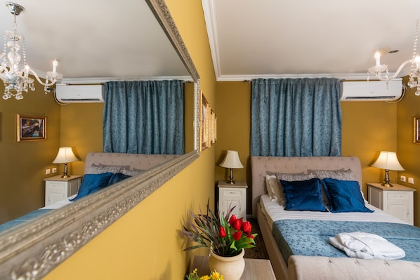 Premium bedding, individually decorated, individually furnished, desk