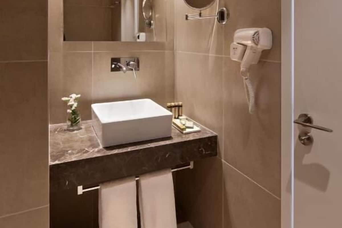 free toiletries, hair dryer, bathrobes, towels