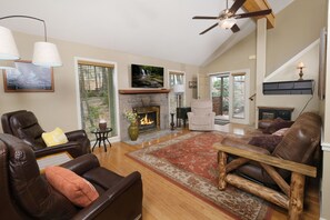 Smart TV, fireplace, video games