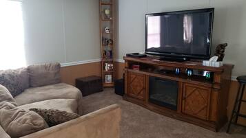 Smart TV, DVD player, books