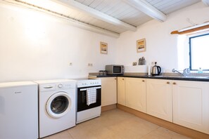 Fridge, microwave, oven, electric kettle