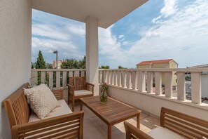 Apartment, Multiple Beds | Balcony - Modern apt w. Terrace, 2 min Walk to the Beach (Okrug)