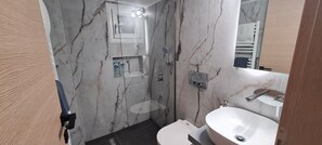 Deluxe Apartment, 2 Bedrooms | Bathroom | Shower, rainfall showerhead, hair dryer - Flat 66 (Thessaloniki)