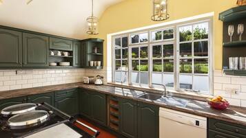 Microwave, oven, dishwasher, high chair