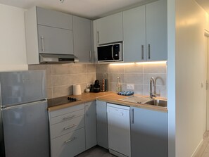 Fridge, microwave, stovetop, dishwasher
