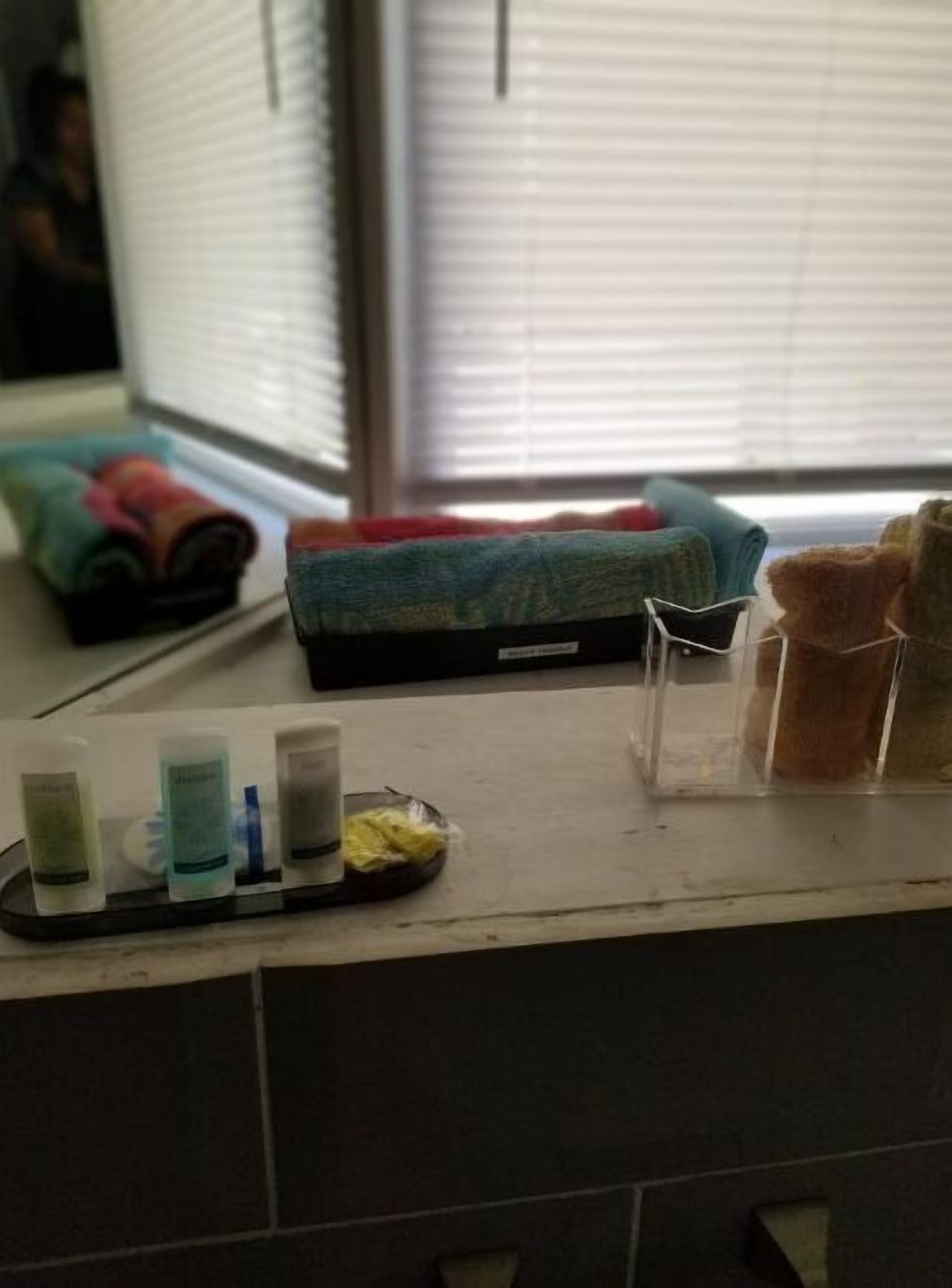 Complimentary toiletries, extra face towel for makeup removal, 