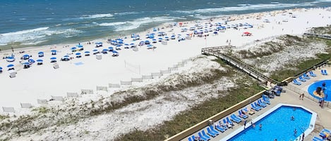 On the beach, beach towels