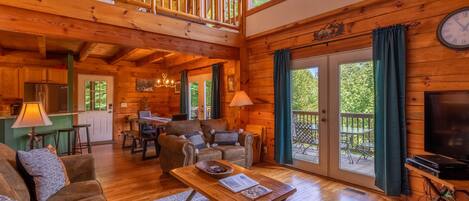 TV, fireplace, DVD player