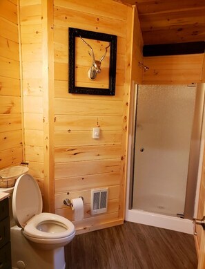 Ducha, toallas, jabón, shampoo