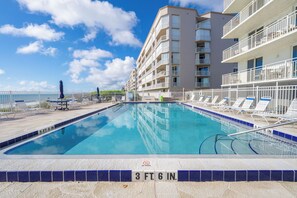 Outdoor pool, a heated pool - Oceanfront Condo w/ Pool View, Sleeps 6, Steps to Sand Unit 101 (Indian Harbour Beach)