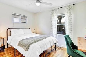 2 bedrooms, iron/ironing board, travel crib, WiFi