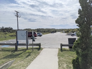 Guests can park their vehicles in this designated area.