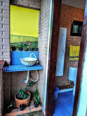 Shower, bidet, toilet paper