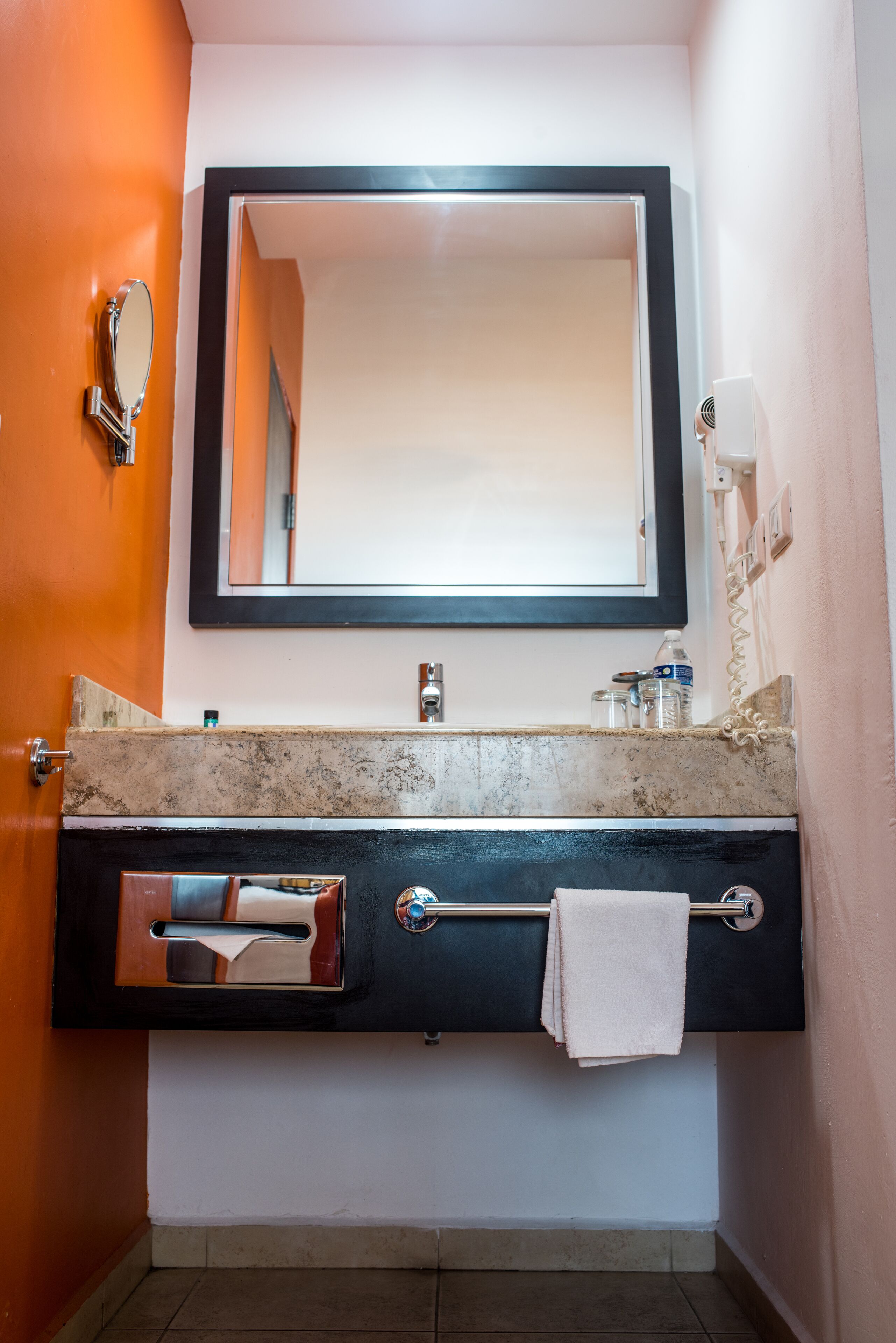 standard double room, 2 double beds | bathroom | shower, rainfall showerhead, hair dryer, heated floors