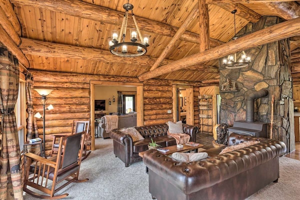 Great room looking into TV room