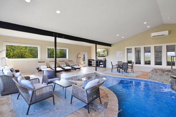 Indoor pool, a heated pool