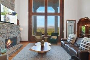 TV, fireplace, video games, foosball