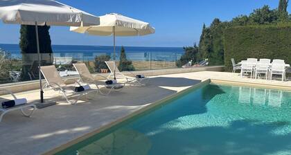 Luxury, private, full sea view villa with large pool close to the beach