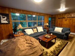 Smart TV, fireplace, DVD player - ENJOY POCONOS BY THE MONTH AT A TIME! COTTAGE AWAY FROM IT ALL ON STREAM!! (Pocono Pines)