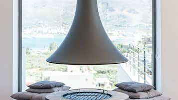 Luksus-penthouselejlighed | Opholdsområde | Pejs