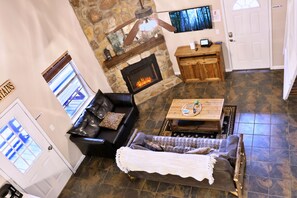 Smart TV, fireplace, video games