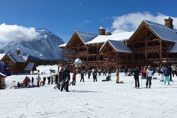 Enjoy skiing in the winter at Lake Louise Ski Resort.