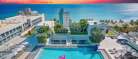 An infinity pool, a rooftop pool