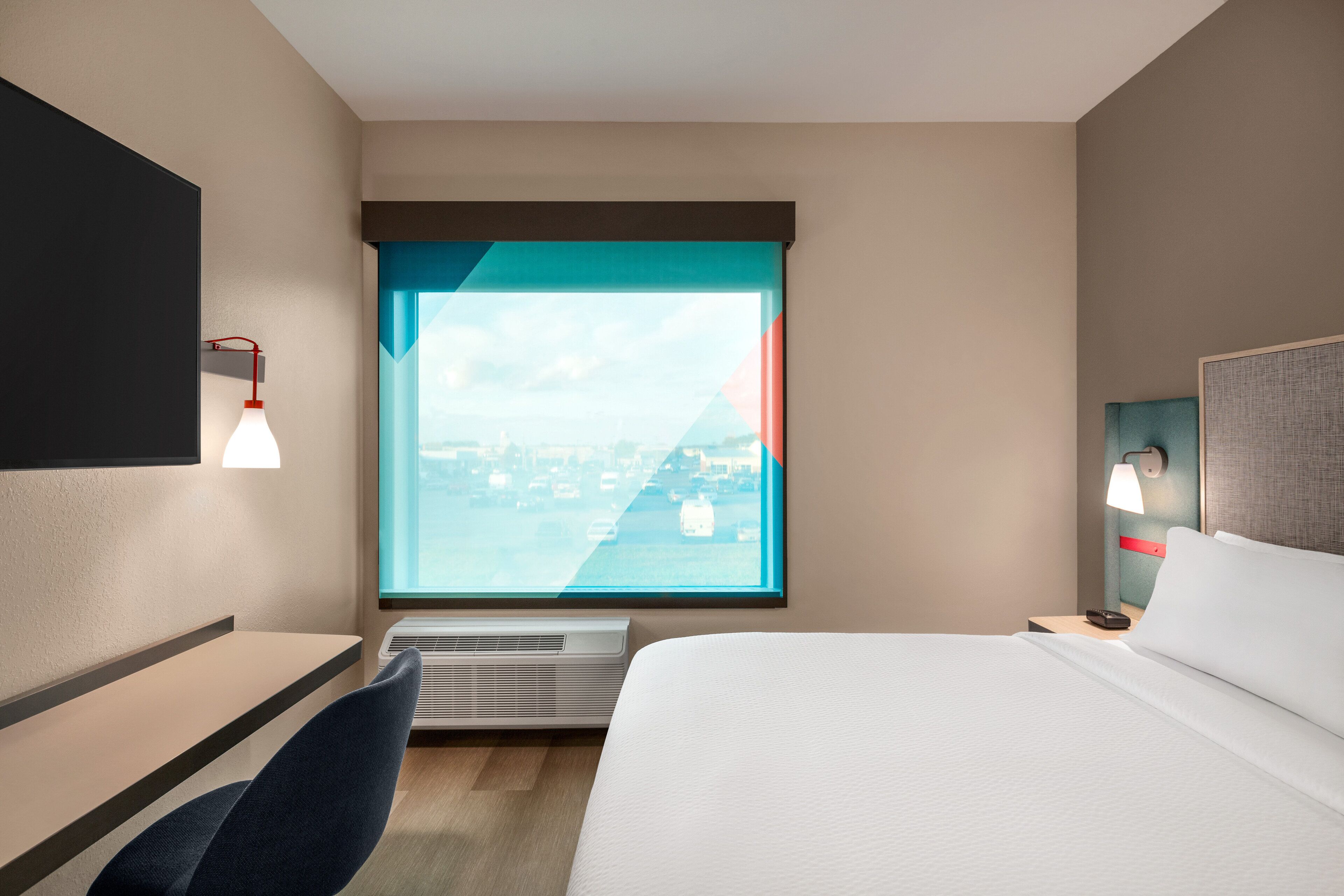 Desk, laptop workspace, blackout curtains, soundproofing