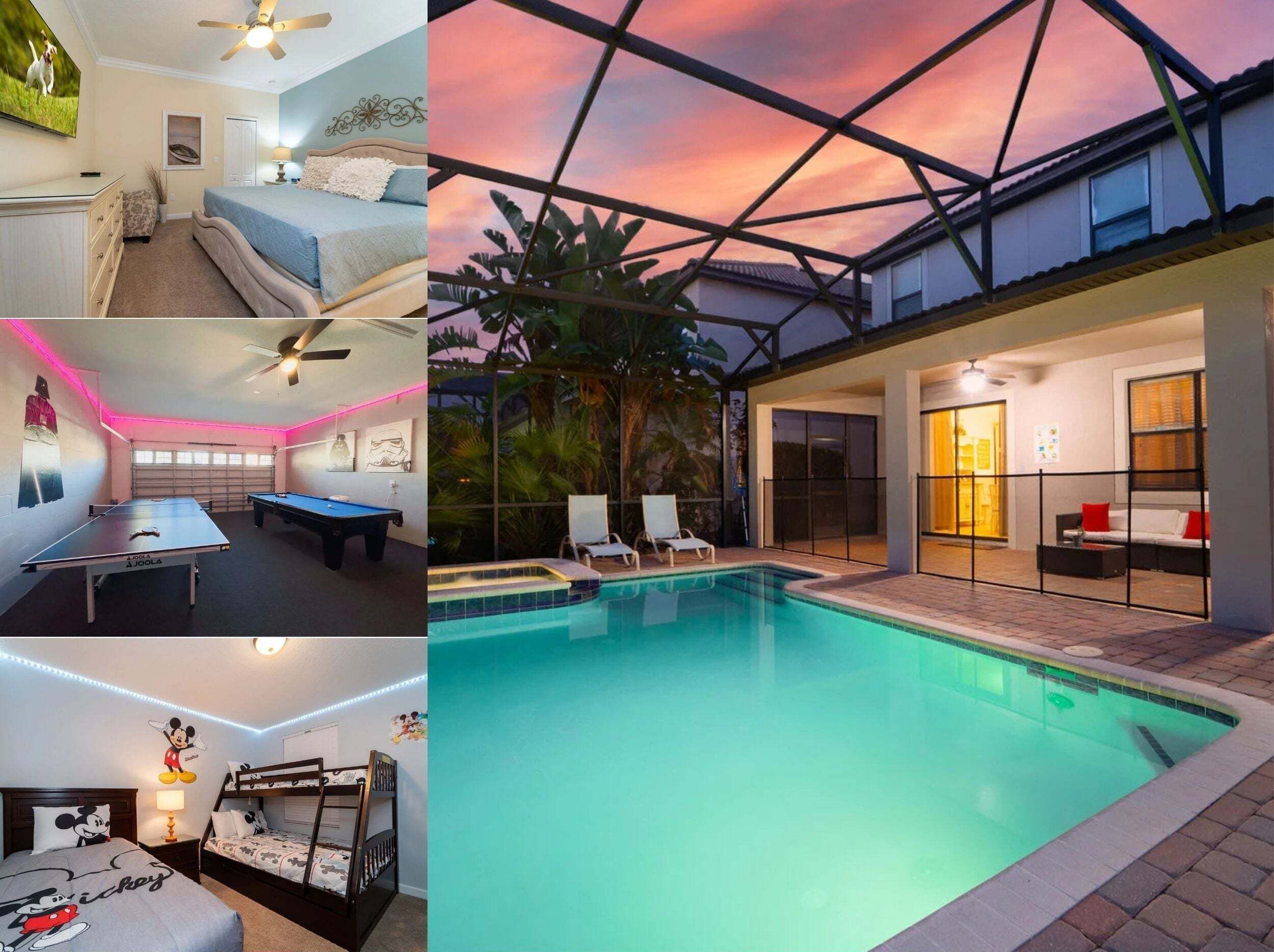 Vacation rental near Disney managed by Orlando rent a villa with a screened in private pool and spa