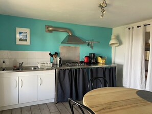 Fridge, microwave, oven, stovetop - Pretty ground floor flat between Crozon and Morgat .  (Crozon)