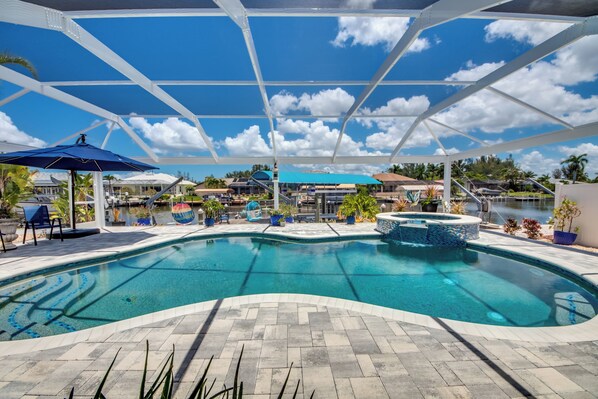 Outdoor pool, a heated pool