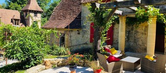 Near Sarlat. Montignac. Eyzies medieval house in the forest of the Château