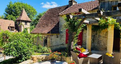Near Sarlat. Montignac. Eyzies medieval house in the forest of the Château