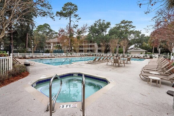 Outdoor pool, a heated pool