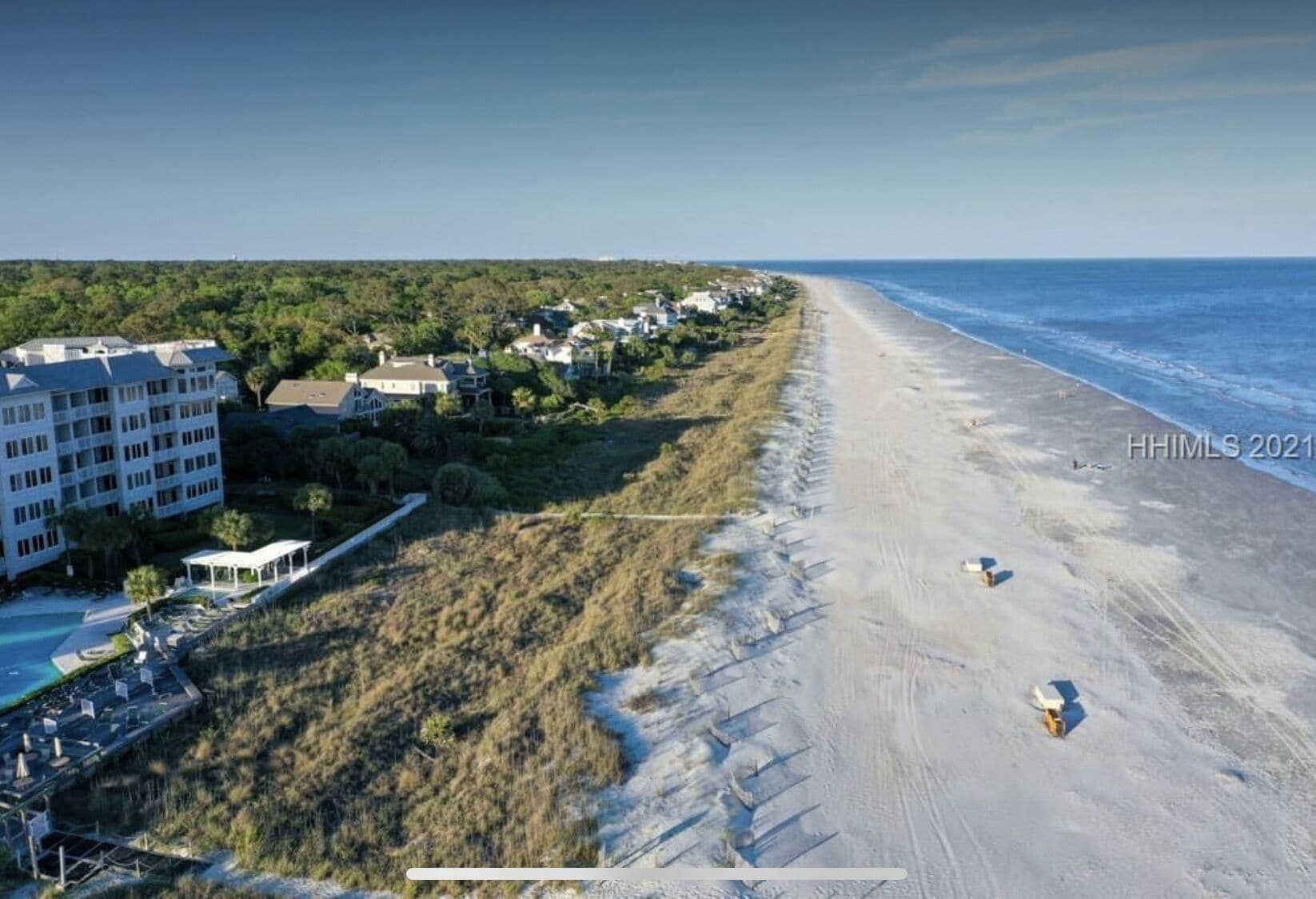 On the beach, sun loungers