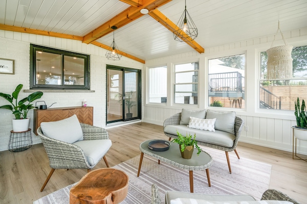 Sunroom with vineyard view.