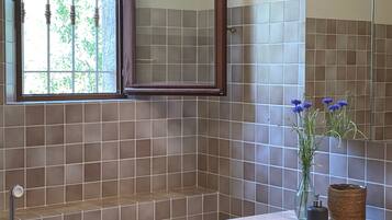Ensemble douche/baignoire, sèche-cheveux, serviettes fournies, savon