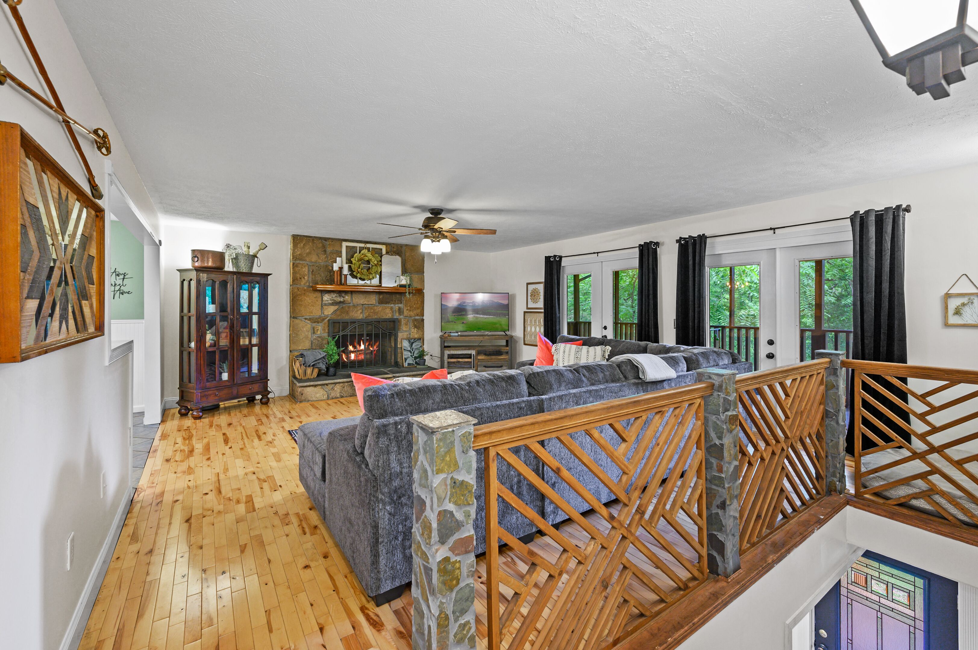 Smart TV, fireplace, foosball, table tennis