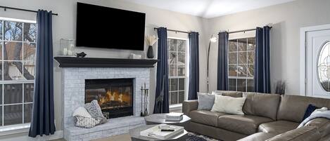 TV connectée, cheminée