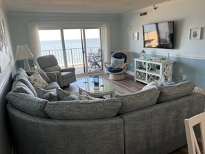 TV - This absolutely beautiful 3 bedroom, 2 bath condo completely remodeled into a stunning beach home. (Ocean City)