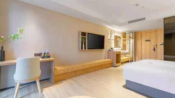 Eenpersoonskamer, uitzicht op stad | Woonruimte