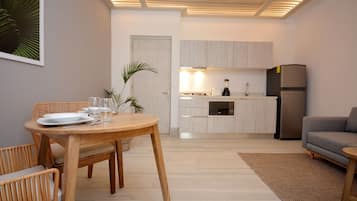 Standard Condo | Private kitchen | Full-size fridge, microwave, toaster, blender