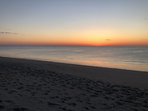 Beach nearby, sun loungers