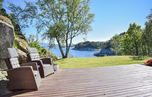 Nice home in Aksdal with house sea view