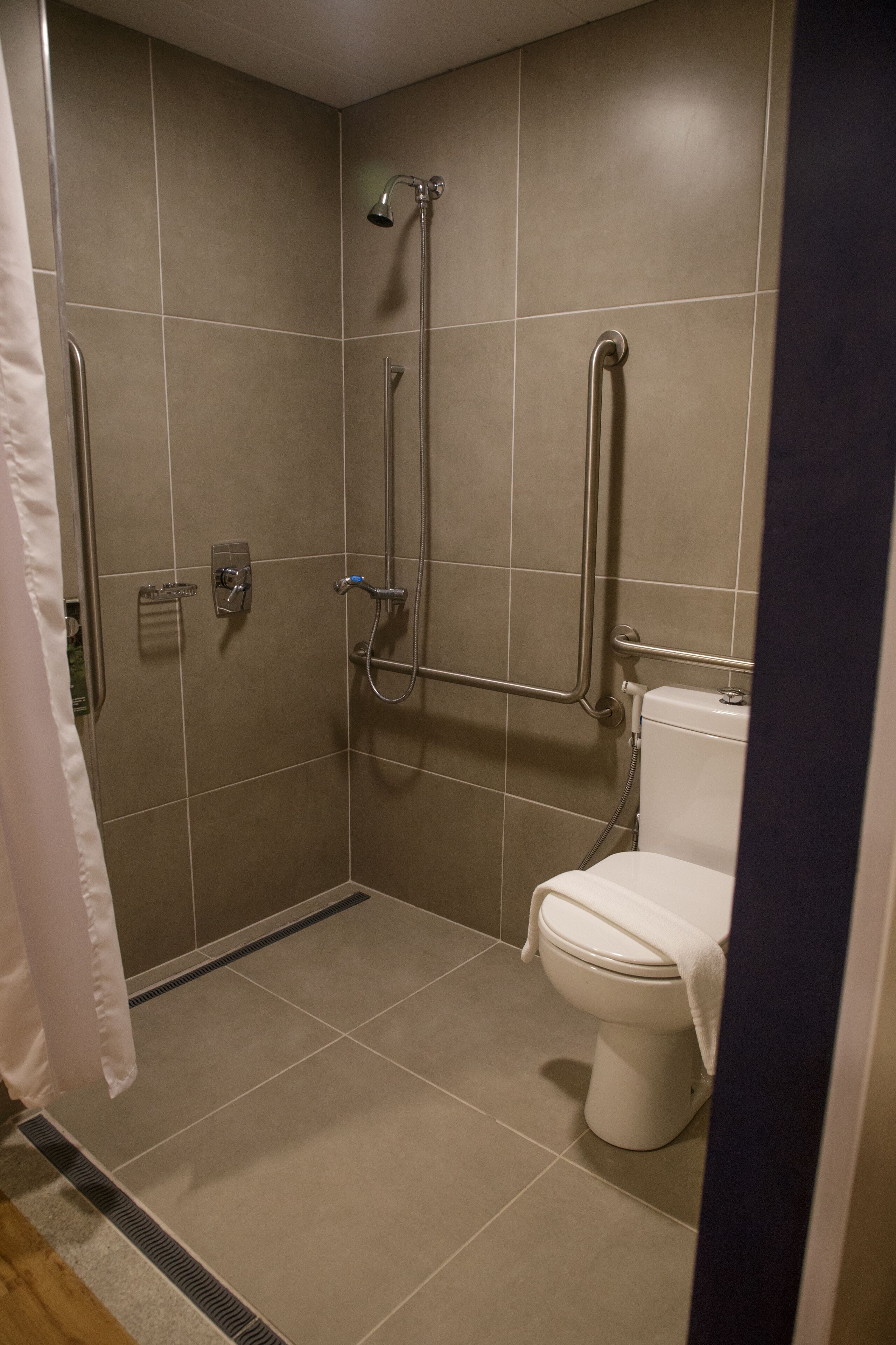 standard room, 1 single bed, accessible | bathroom | shower, eco-friendly toiletries, towels, soap