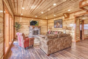 Smart TV, fireplace, video games, table football