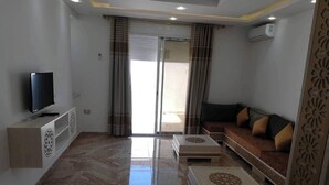Apartment, 2 Bedrooms, Smoking, Balcony | Living area - S2 1km From the Beach Mansoura Kelibia (Kelibia)