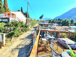 Apartment, 1 Bedroom, Balcony, City View | Outdoor dining - Magical View Studios Asproneri, Kamena Vourla (Kamena Vourla)